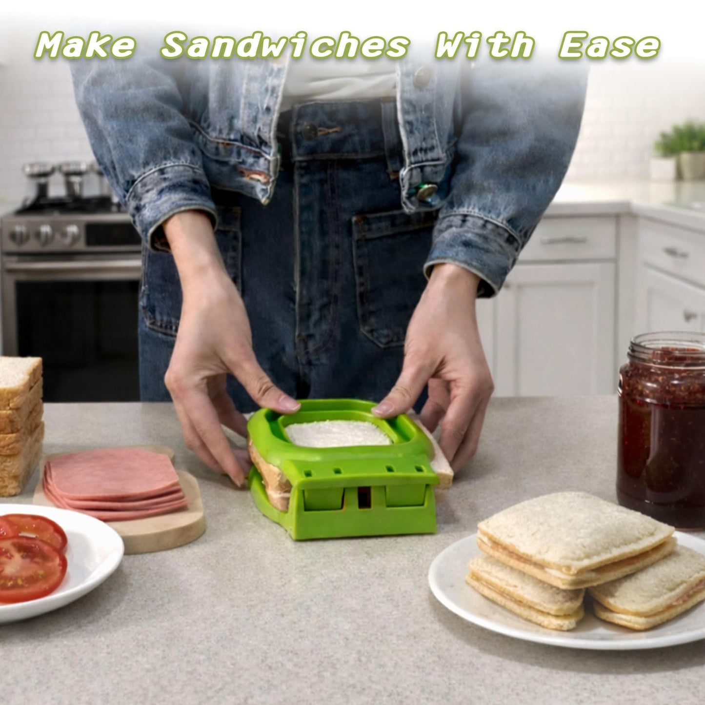 YVREOLP Uncrustable Sandwich Cutter,2 Pack Sandwich Cutters for Kids Lunch,Square and Circle Uncrustable Cutter,Lunchable Cutter Suitable for Children