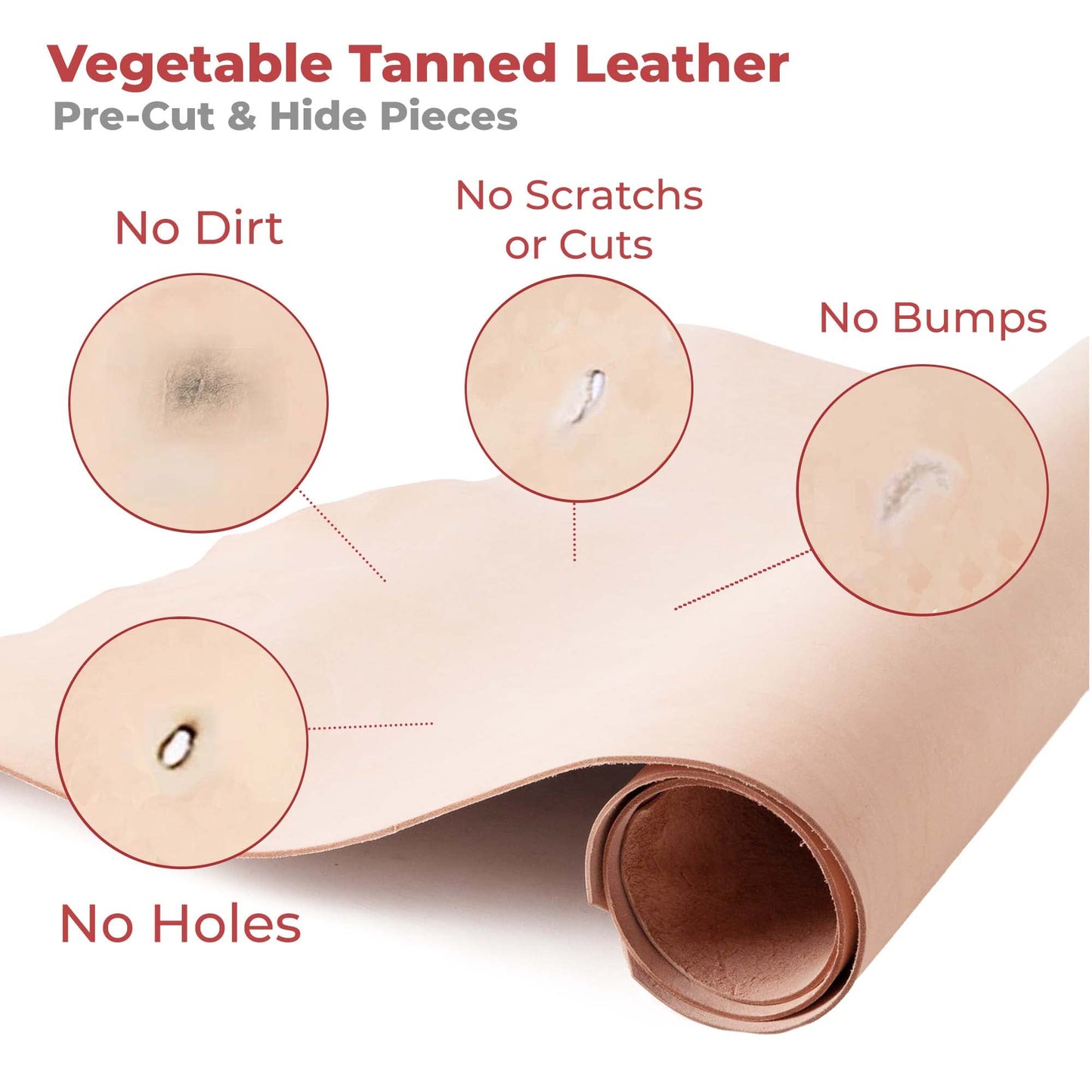 ELW 7-8 oz.(3-3.2 mm) Thickness Pre-Cut Square 18-20 SQ FT, Tooling Leather Vegetable Tanned Full Grain Leather - Cowhide Leathercraft for Holsters Knife Sheaths Coasters Molding Emboss Stamp Cases