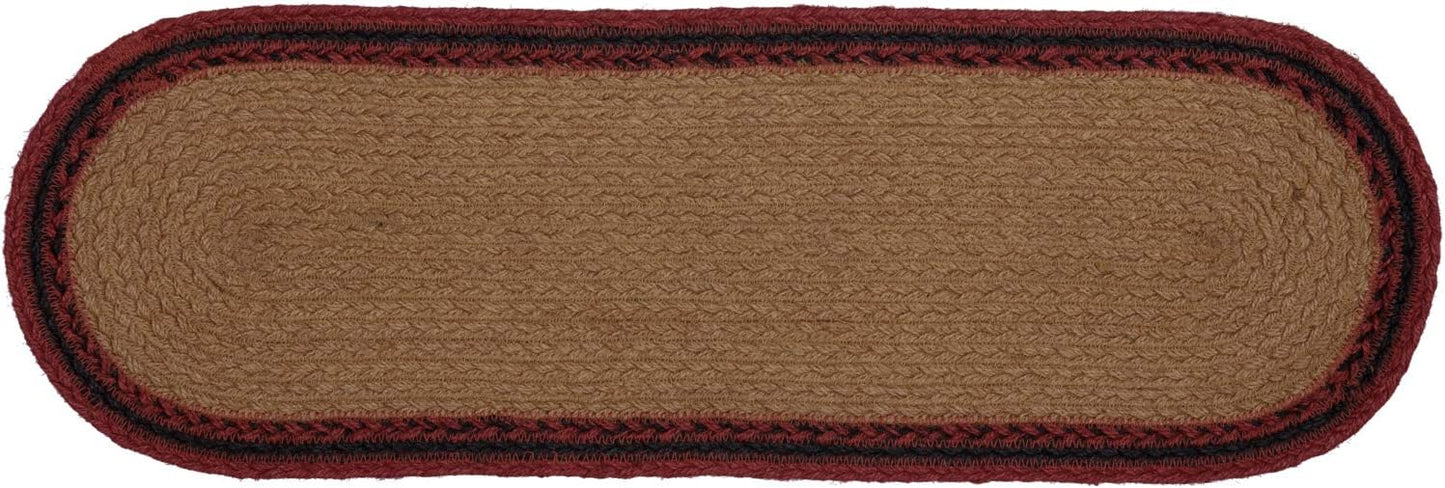 VHC Brands Cumberland Moose Rustic Decor Table Runner, Natural Jute for Kitchen Dining Room, Tan Red Black