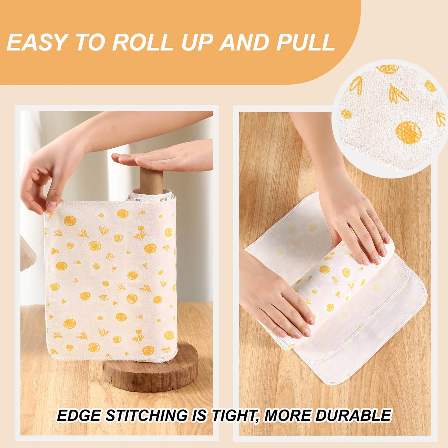 25Pcs of Multi-Color Reusable Washable Single-Layer Toilet Paper Rolls, Durable Rollable Cleaning Cloths for Daily Use and Home Cleaning