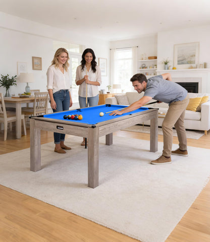 Garvee 7FT Professional Pool Table Set for Adults, Billiard Table Set with Complete Accessories - Rustic Grey Game Table with Black Cloth,Ideal for Home Game Room & Parties