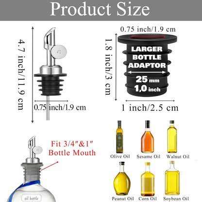 12 Pack Pafusen Olive Oil Pour Spout with Adapters, Oils Pourer for Olive Oil Dispenser Bottle, Easily Turn Your
