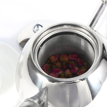 Coffee Tea Pot - Stainless Steel Teapot with Filter, Large Capacity Polished Kettle for Home, Hotel, Cafe (1000ML)