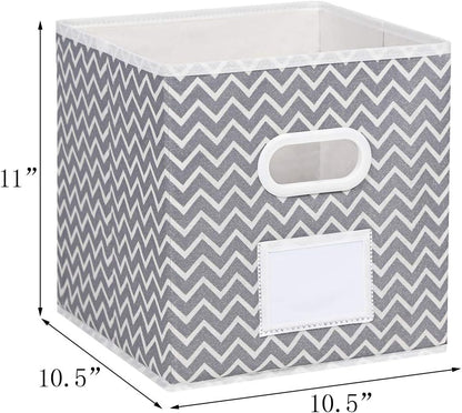 MAX Houser Fabric Cloth Storage Bins, Foldable Organizer Baskets with Dual Handles for Home Bedroom Storage, Set of 6