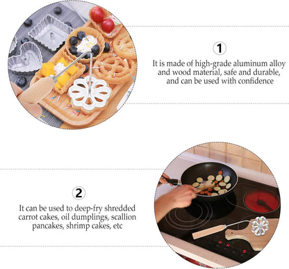YARDWE Swedish Rosette Iron Rosette Waffle Molds for Creative Cake Printing and Pastry Frying