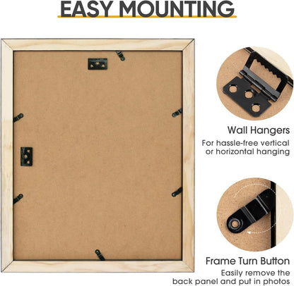 Golden State Art 11x14 Picture Frame - Solid Wood with Real Glass, Display Photos 8x10 with Mat or 11x14