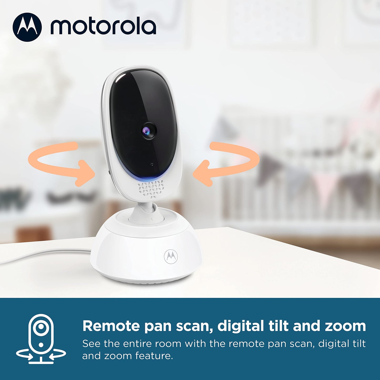 Motorola Nursery VM75 Video Baby Monitor Camera, 1000ft Range no WiFi 2.4 GHz Wireless, 5" Screen, 2-Way Audio, Temperature Sensor, Night Vision