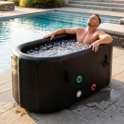 SunSwell XXL Ice Bath Tub for Athletes, Portable Bathtub, Inflatable Cold Plunge Tub with Cover& Pump,193-Gallon Long-Lasting Insulation, Water-Absorbent Mat, for Outdoor & Indoor Use