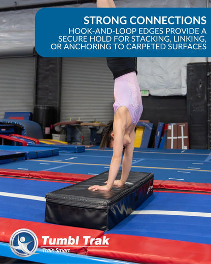 Tumbl Trak Booster Block Gymnastics Spotting Block (4ft x 18in x 8in) – Back Handspring Trainer & Plyo Jump Box for Kids & Adults, Standard, Red