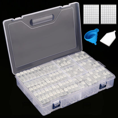 MANCHAP 120 Grids Diamond Storage Containers, Art Craft Beads Organizer Box for Beads, Rhinestones, Painting