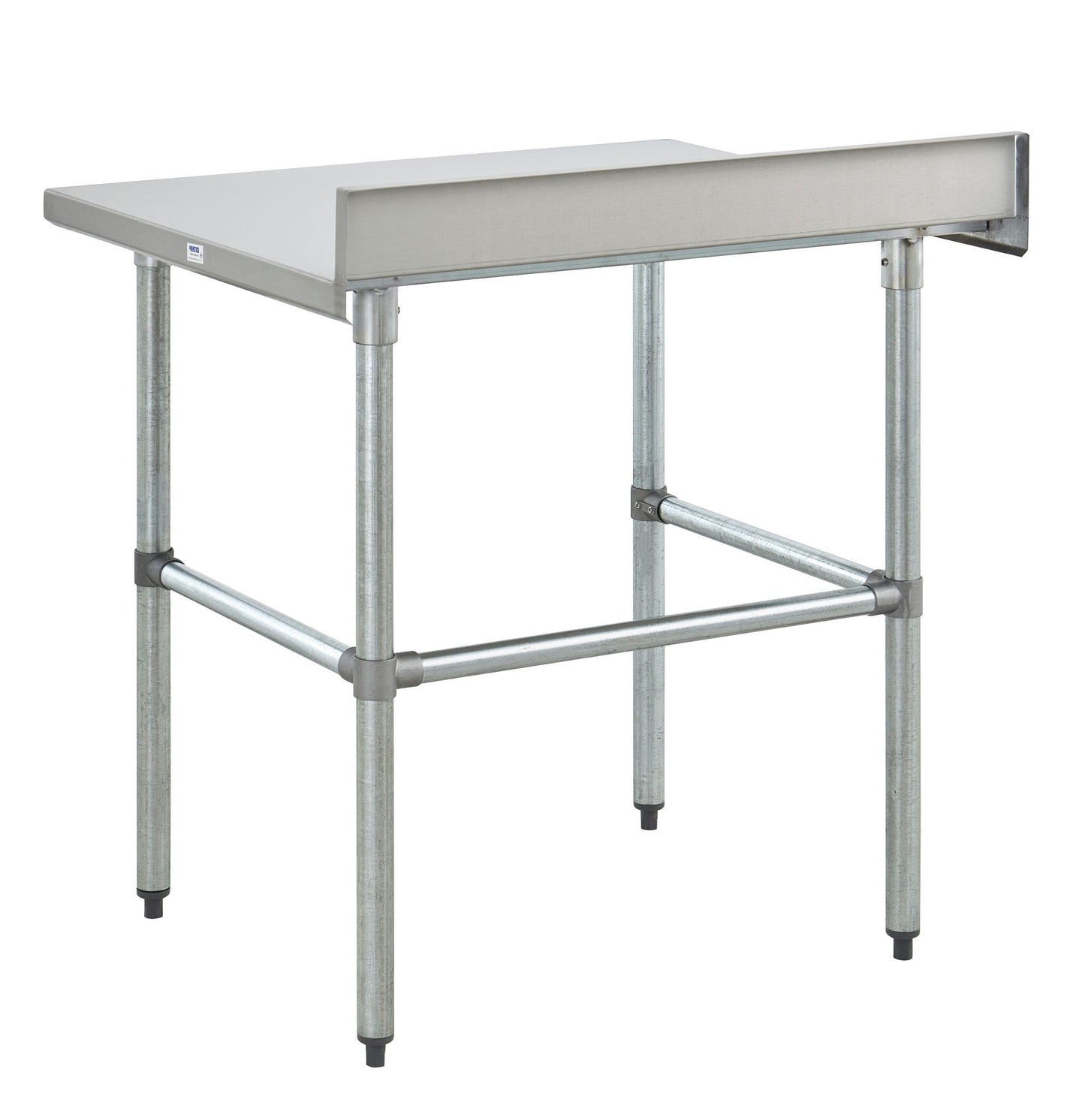 Kratos Commercial Worktable, Stainless Steel Kitchen Prep Open Base Table, 24"x24" with 4" Backsplash, 16ga/304SS (28W-268)