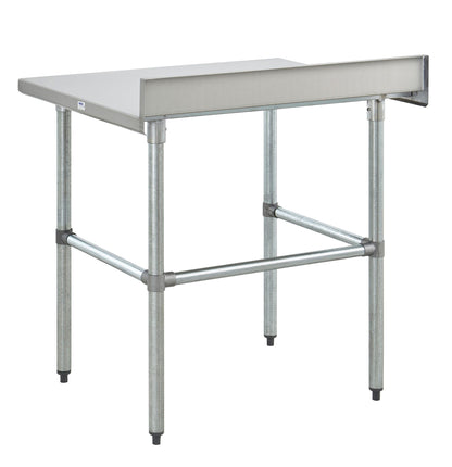 Kratos Commercial Worktable, Stainless Steel Kitchen Prep Open Base Table, 24"x24" with 4" Backsplash, 16ga/304SS (28W-268)
