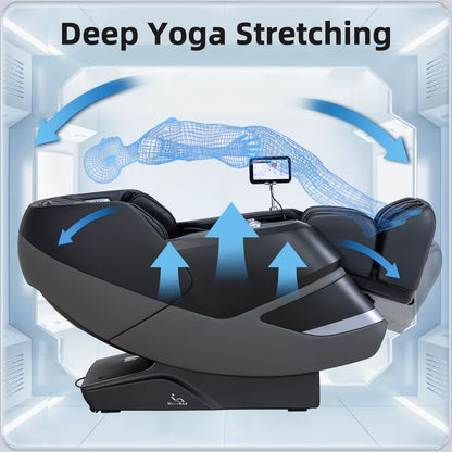 MassaMAX 2026 4D Massage Chair, Full Body Recliner with OTA Cloud Tech, Deep Yoga Stretch, 27 Auto Modes, 55" SL Track, APP & AI Voice Control, Auto Footrest, Zero Gravity, and Heating for Relaxation