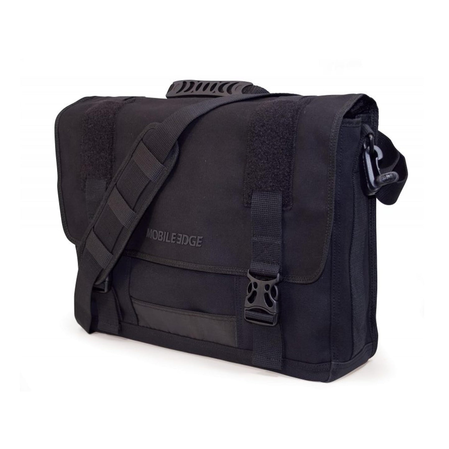 Mobile Edge ECO Laptop Messenger Bag for Men and Women, Fits Up To 17.3 Inch Laptops, Travel Work Computer Bag, Cotton Canvas, Padded Pockets, Black