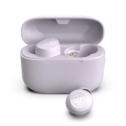 JLab Go Air Pop True Wireless Earbuds, in Ear Headphones, Bluetooth Earphones, Ear Buds with 32H Playtime, Bluetooth Earbuds with Microphone, USB Charging Case, Dual Connect, EQ3 Sound, Lilac