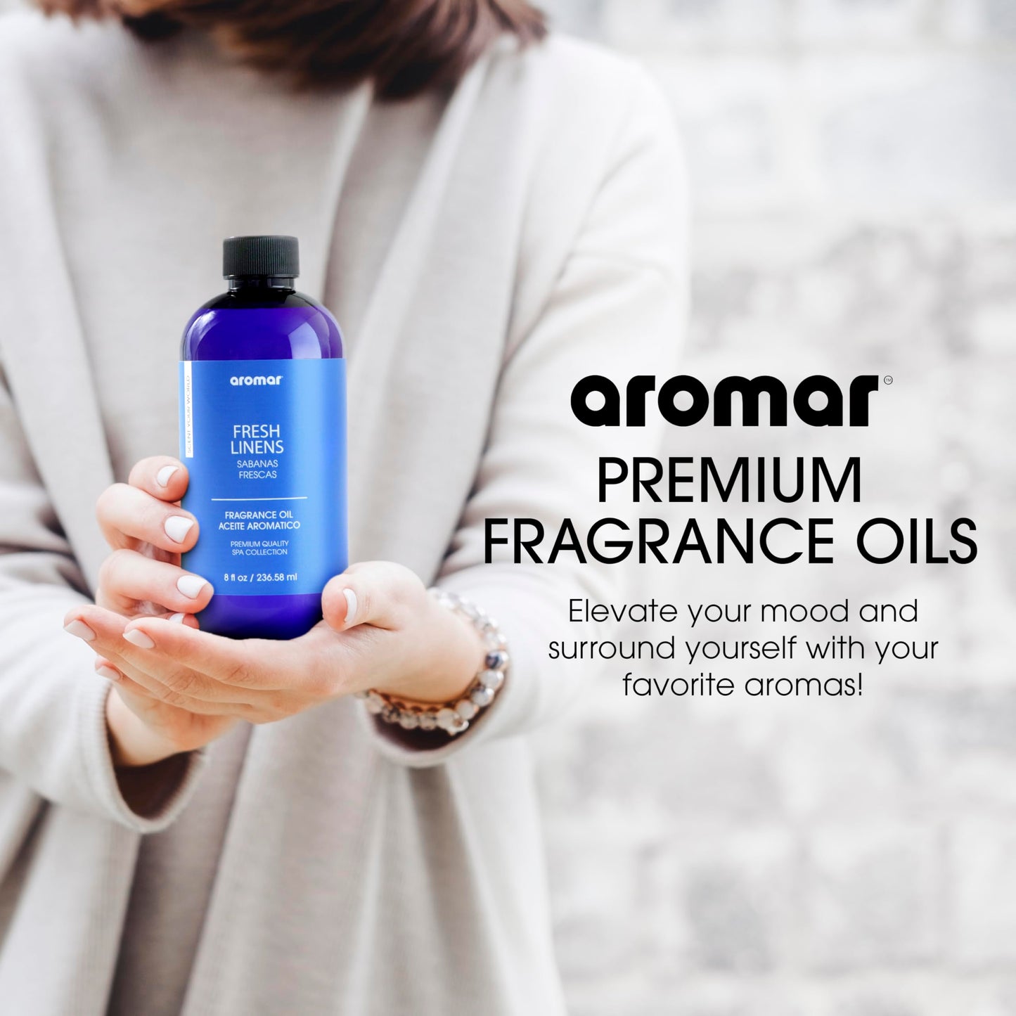 AROMAR Premium Fragrance Oil - Essential Oil for Diffusers & Home Aromatherapy - Cool Waters - 8oz