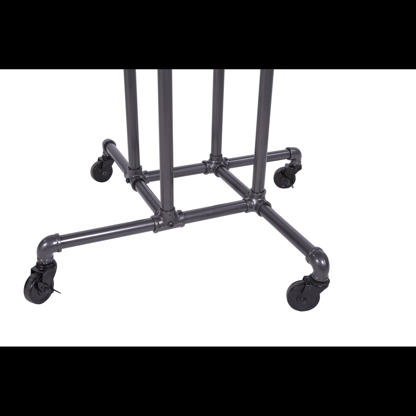 Clothing Rack Econoco - Heavy Duty Pipeline Adjustable, 4 Way Rack, Plumbing Pipe Clothes Rack, Anthracite Grey