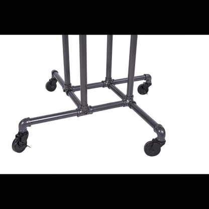 Clothing Rack Econoco - Heavy Duty Pipeline Adjustable, 4 Way Rack, Plumbing Pipe Clothes Rack, Anthracite Grey