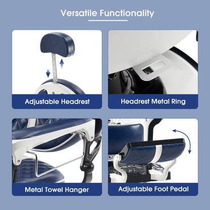 BarberPub Heavy Duty Vintage Barber Chair, All Purpose Professional Hydraulic Reclining Salon Chairs, Beauty Spa Hair Stylist Equipment 8739