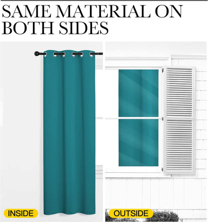 NICETOWN Room Darkening Curtains - Thermal Insulated Grommet Blackout - 78 Inch, Peacock Teal, 2 Panels