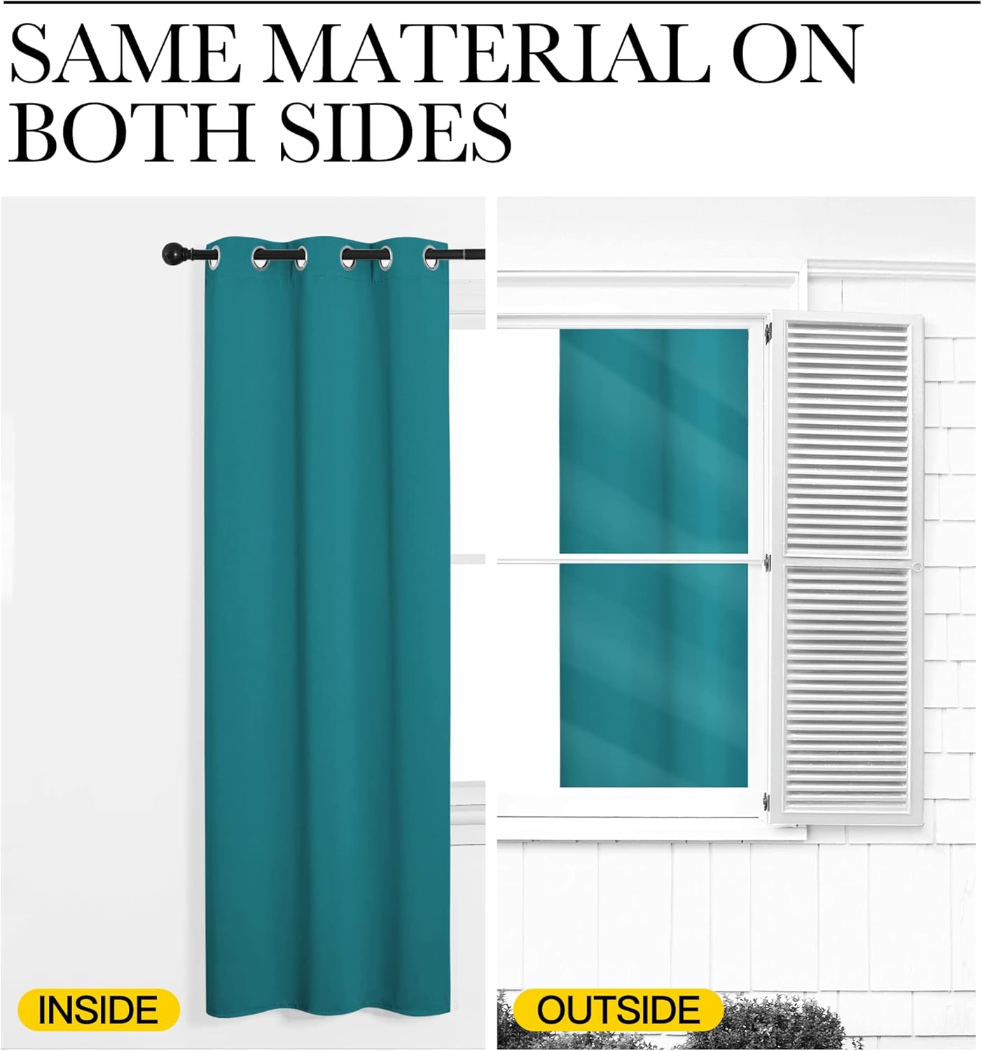 NICETOWN Blackout Curtains - Thermal Insulated Room Darkening Panels | 48-Inch Length, Peacock Teal (2 Pieces)