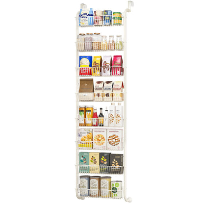 MIAOLI Over The Door Pantry Organizers and Storage, 6-Tier Spice Rack, Home & Kitchen Storage Shelves for Cabinet, Large Capacity Hanging Seasoning Organizer, Laundry Room Organization, Black