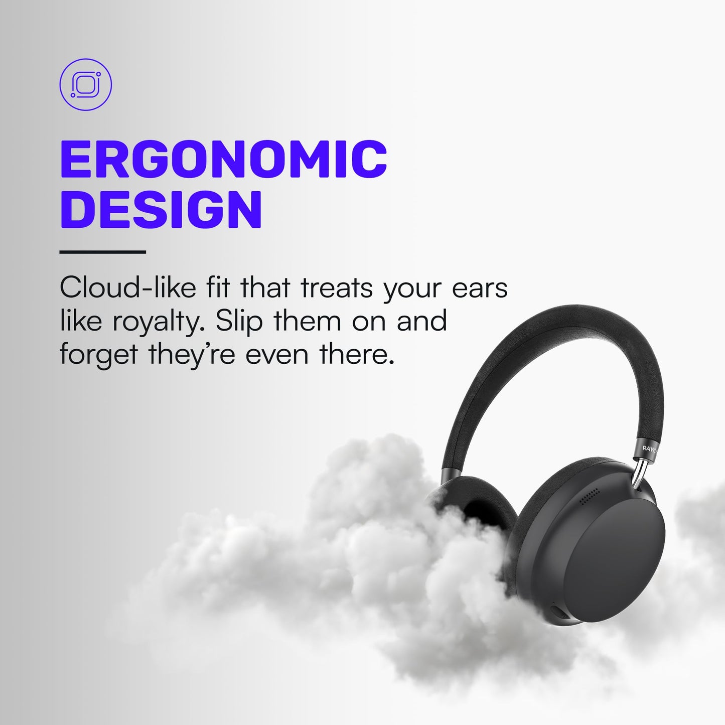 Raycon Essential Bluetooth Headphones - Over The Ear, Active Noise Cancelling Wireless Headphones + Awareness Mode, Bluetooth Headset with Mic, 50 Hours of Battery Life (Black)