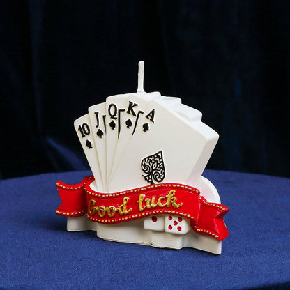 Birthday Candles Good Luck Poker Creative Cake Candles for Father's Day Gift Cake Toppers