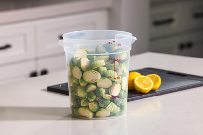 Cambro Food Storage Containers with Lids (BPA-Free) - 4 Quart - Food Grade Buckets with Lids (2 Pack) - For Dough Proofing and Brining (Translucent)