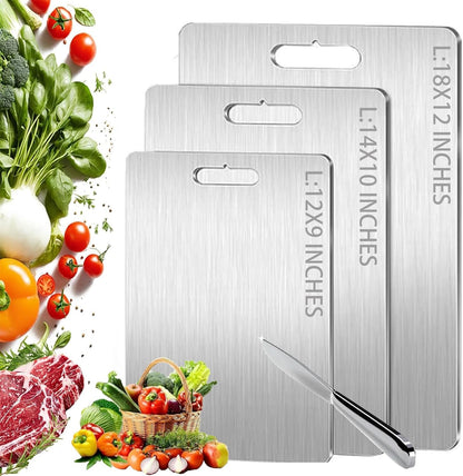 Board,100% 2025 (18"L 12"W) Titanium Cutting Pure Titanium Cutting Boards for Kitchen, New Double Sided Food-Grade