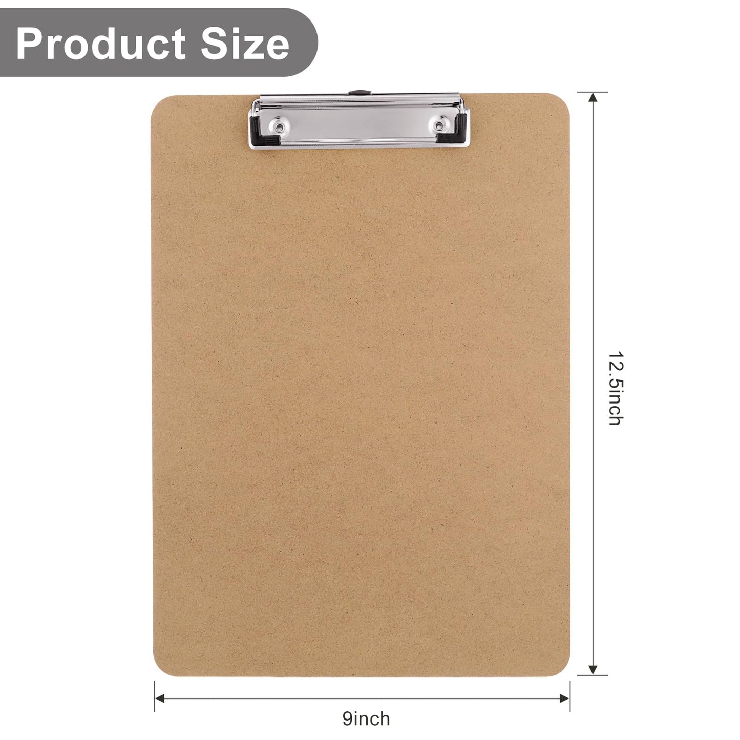 Macroclo Wood Clipboards 40 Pack, Letter Size Hardboard Clip Board 8.5x11 for Classroom, Students, Kid, A4 Standard Size 9" x 12.5" with Low Profile Clip, Office & School Supply