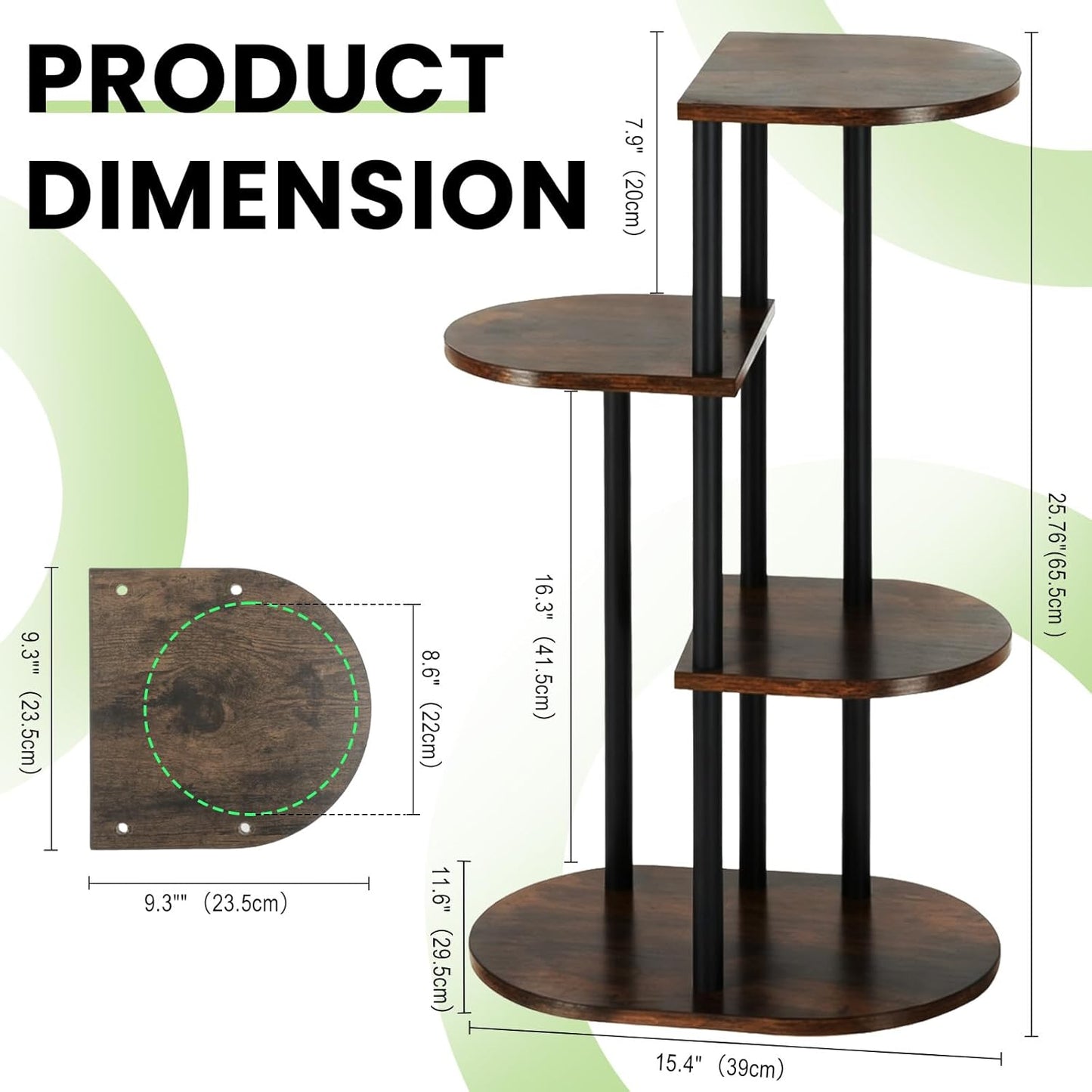 Korrie Home 4 5 Tiered Plant Stand Indoor, Tall Tier Potted Wooden Plant Shelf for Multiple Flower Plants, Multi Corner
