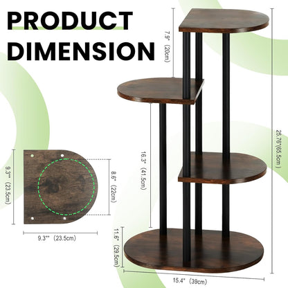 Korrie Home 4 5 Tiered Plant Stand Indoor, Tall Tier Potted Wooden Plant Shelf for Multiple Flower Plants, Multi Corner