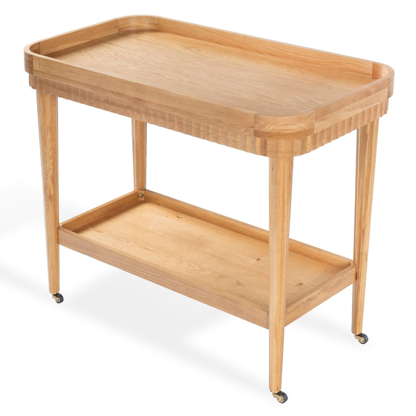 SAFAVIEH Couture Collection - Felicia Briana Natural Brown Bar Cart, 2-Shelf Serving Cart on Wheels (SFV4247A)