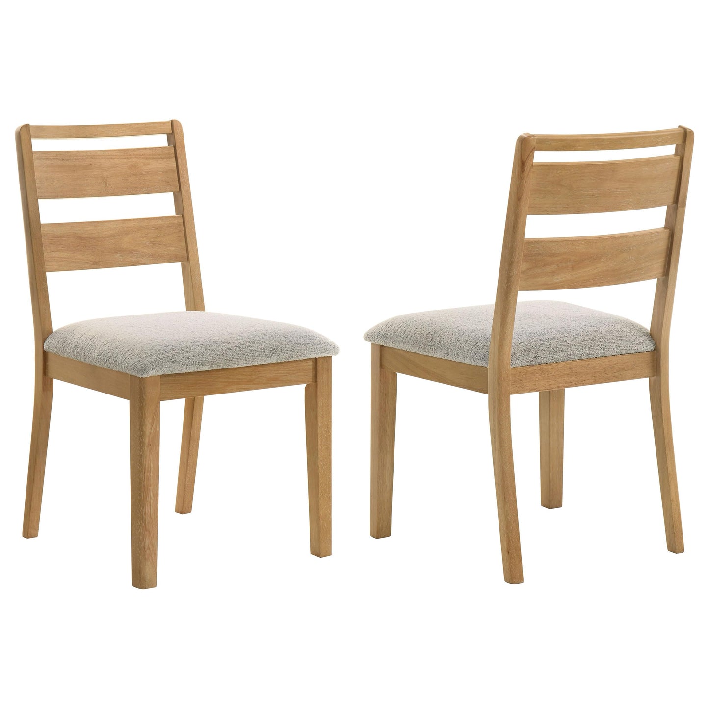 Coaster Home Furnishings - Duncan - Wood - Dining Side Chairs with Ladder Back Design, Cushioned Seat, Tapered Legs and Rounded Edges - Dining Room - Set of 2 - Washed Oak - 193652