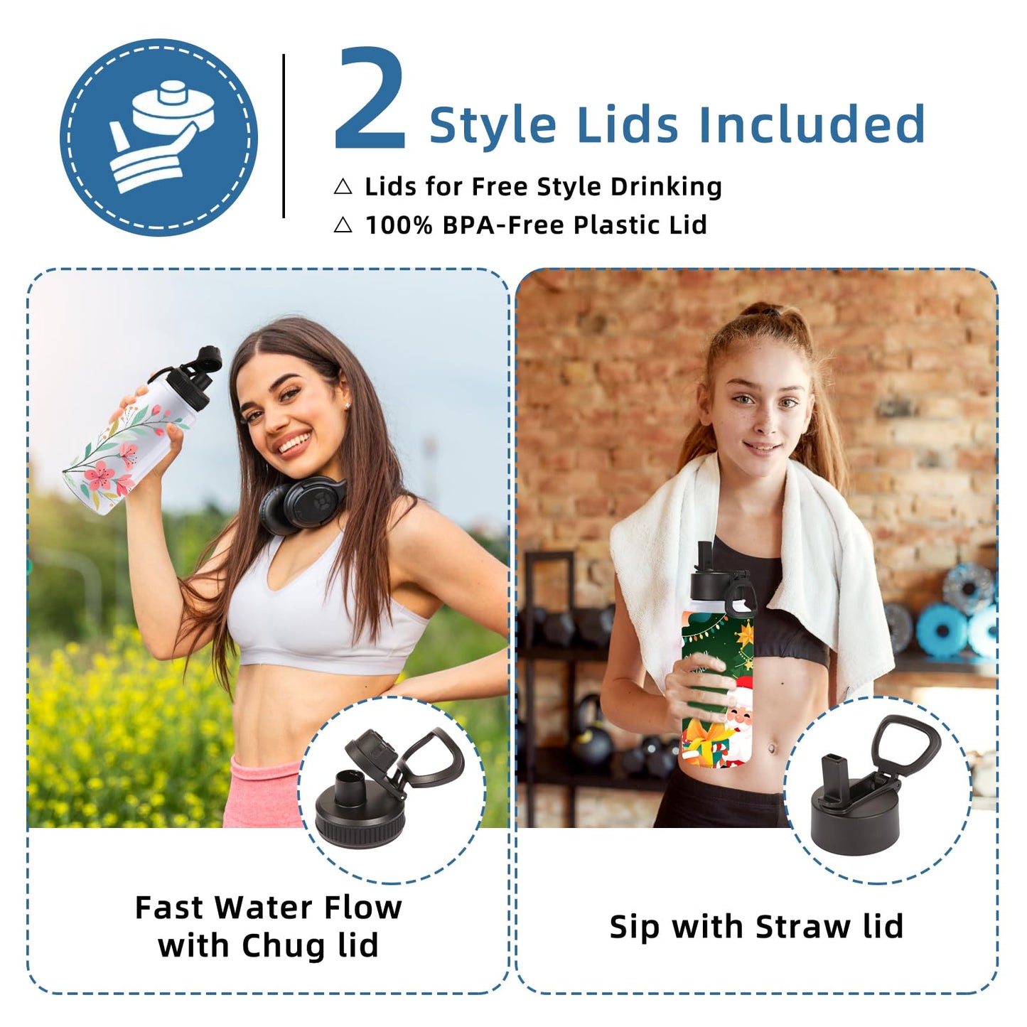 Volhoply Sublimation Insulated Water Bottles Blank Bulk 4 Pack, 32 oz Stainless Steel Sports Bottle with Straw, Double Walled Vacuum Metal Water Flask with Wide Mouth(Sublimation,4)