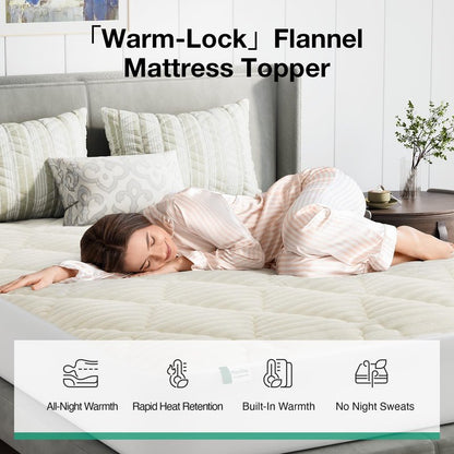 Novilla Fleece Mattress Topper Queen, Warm Sherpa Mattress Pad, Cloud-Like Soft Bed Cover for Winter, Deep Pocket fits up to 21", Machine Washable