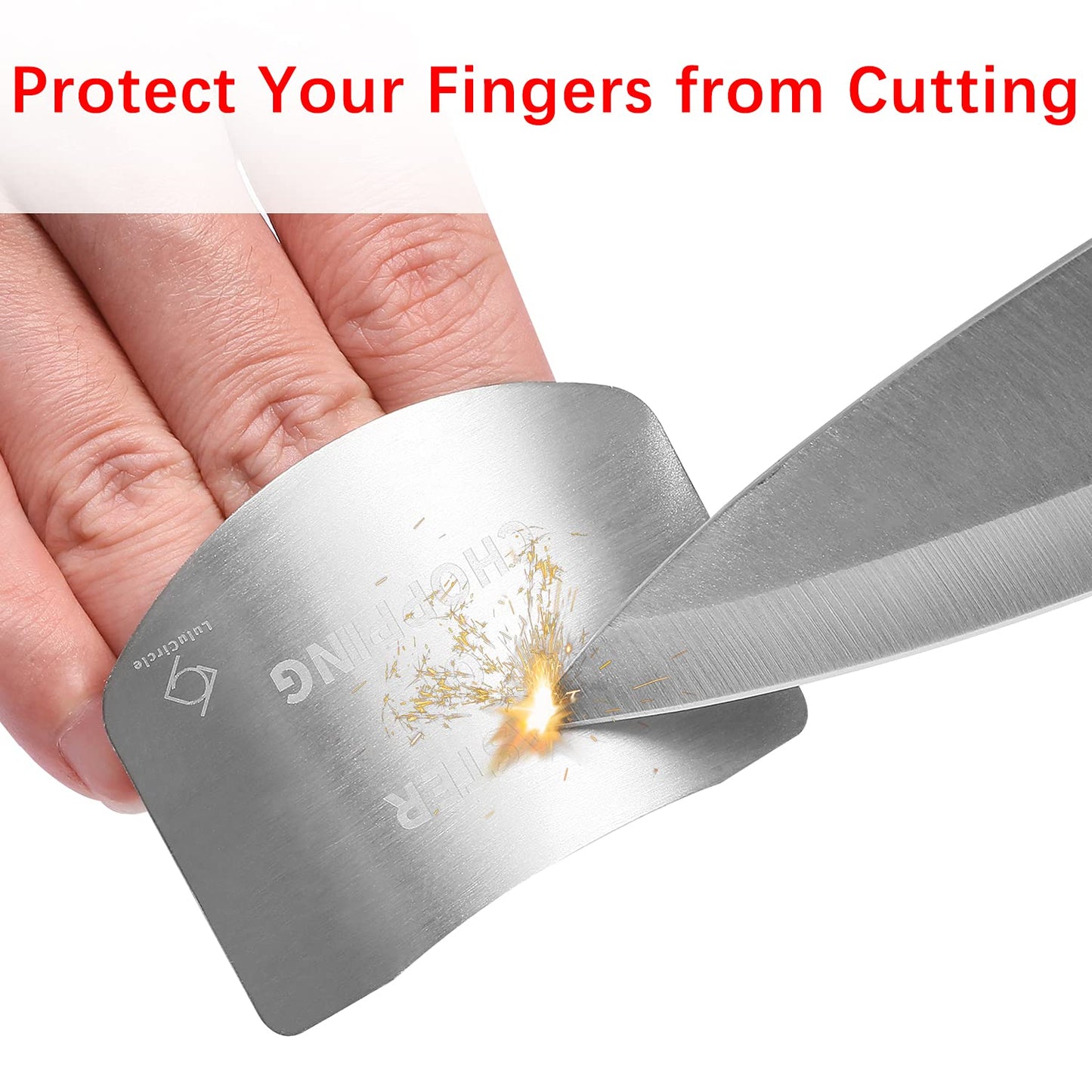 Finger Guards for Cutting, Stainless Steel 304 Finger Guard for Cutting Food, Finger Protectors, Finger Protector, Avoid Hurting when Slicing and Dicing, Black 4 Pieces