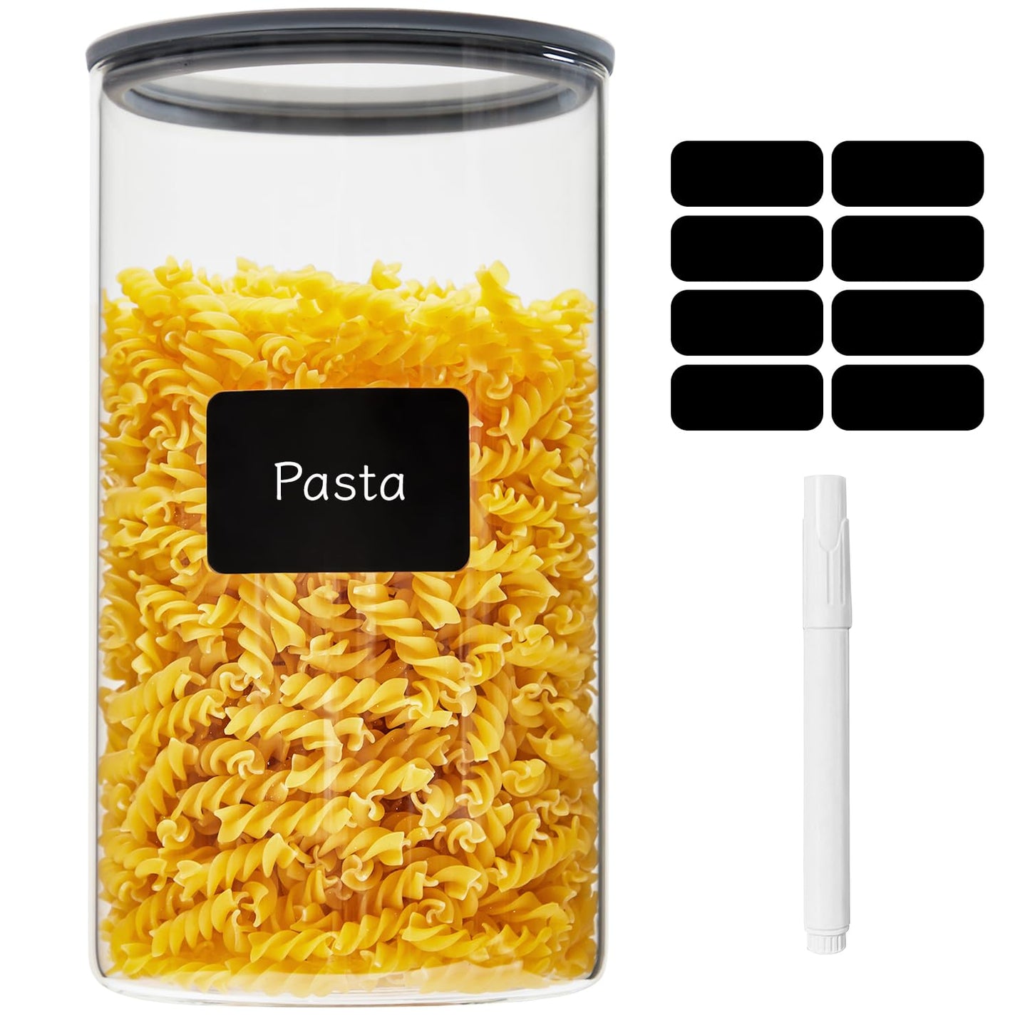 Spreccio Flour Sugar Storage Containers, 1-Gallon(4.2Qt) Cereal Containers Storage with Airtight Lids, Glass Food Jars for Oats, Cereal and More