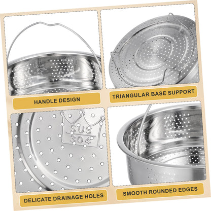 DOITOOL Stainless Steel Steamer Basket for Pot, 8.65inch/22cm Vegetable Steamer Basket Insert Steaming Rack with Handle, Vegetables Fruit Strainers and Colanders for Home Kitchen Cooking