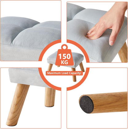 15.74" D11.81" W10.62" UHBD032H YMYNY Footstool, Small Ottoman Stool Chair with Wooden Legs, Modern Padded Sofa Seat