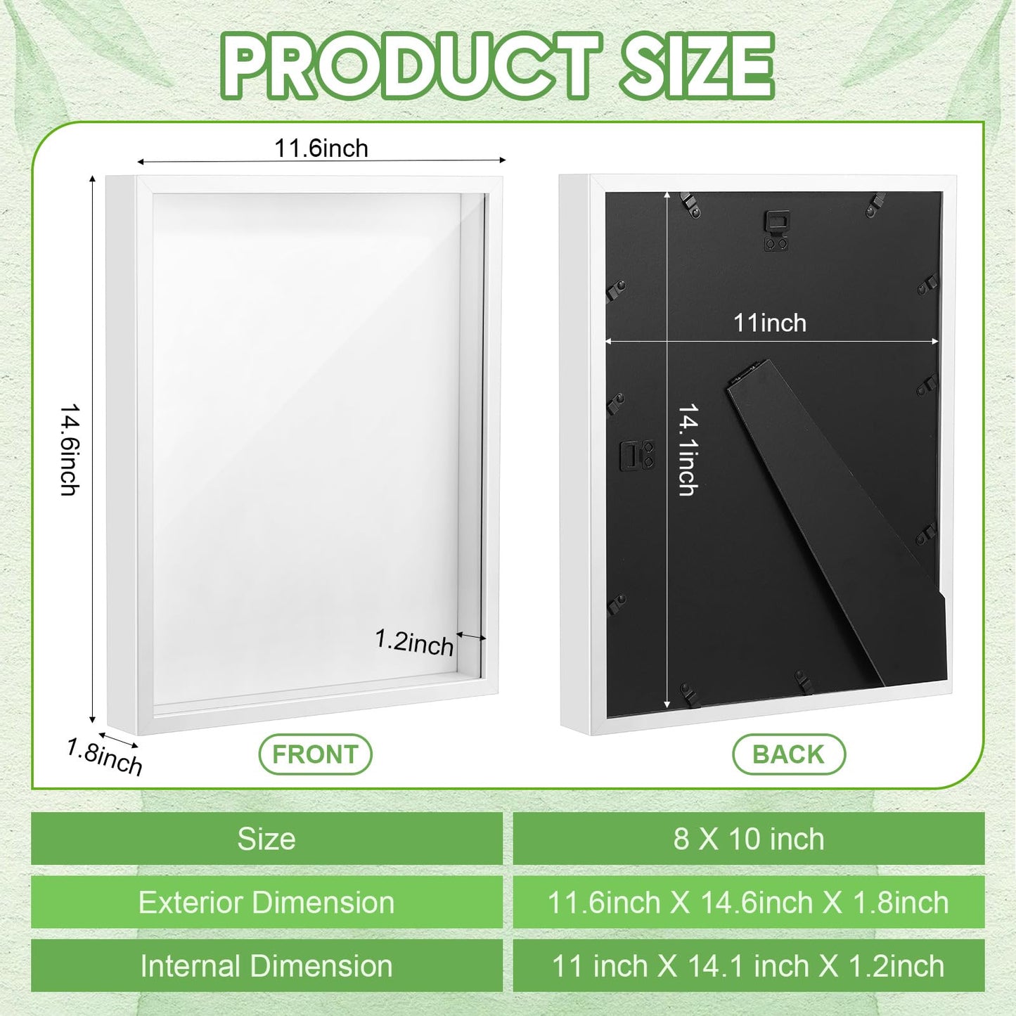Tuanse 3 Pcs 11 x 14 inches Shadow Box Frame Deep Shadow Display Boxes Cases Picture Display Case for Wall and Tabletop DIY Craft Memorabilia Wedding Memories Tickets and Photos(White)