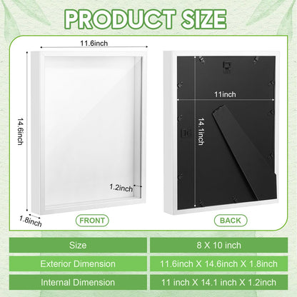 Tuanse 3 Pcs 11 x 14 inches Shadow Box Frame Deep Shadow Display Boxes Cases Picture Display Case for Wall and Tabletop DIY Craft Memorabilia Wedding Memories Tickets and Photos(White)