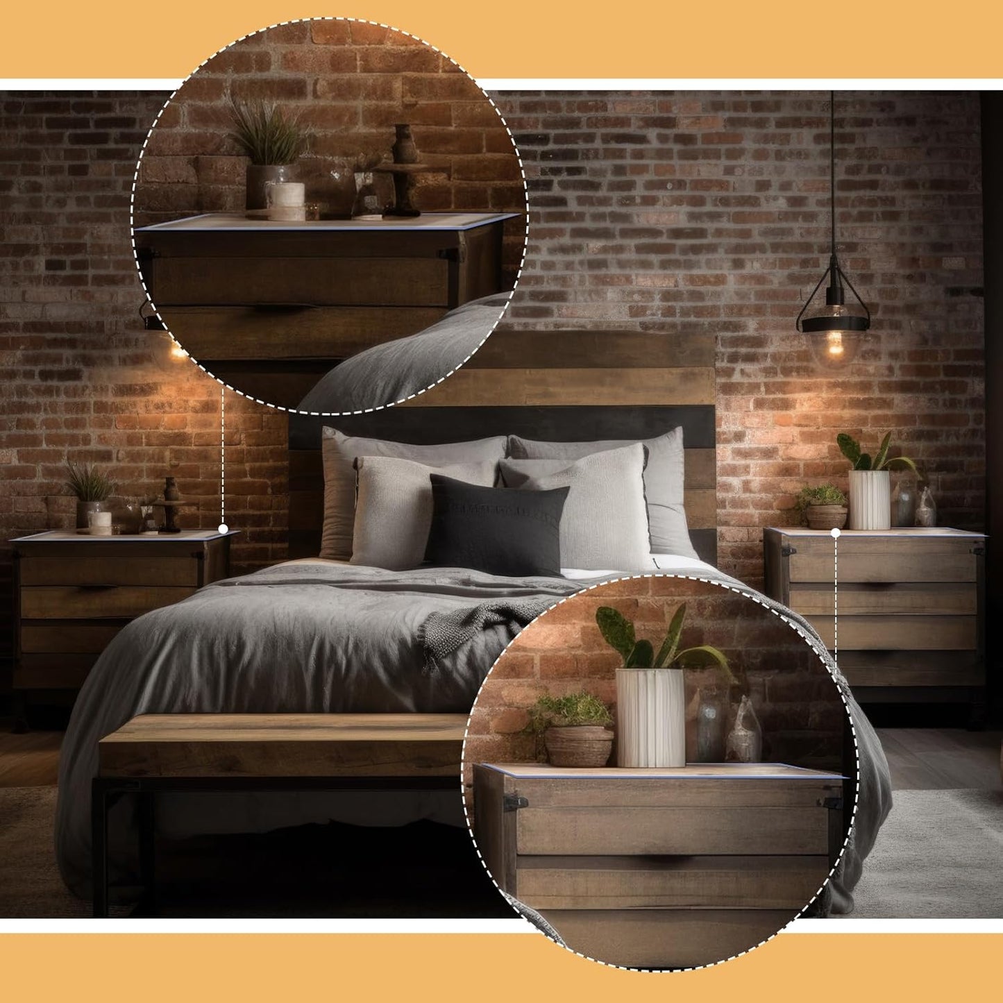 15.8 23.6 Inch, 1.5mm Trimmed Occasion(1 Ganeen Nightstand Protector, Clear Plastic Table Cover Protector x Thick