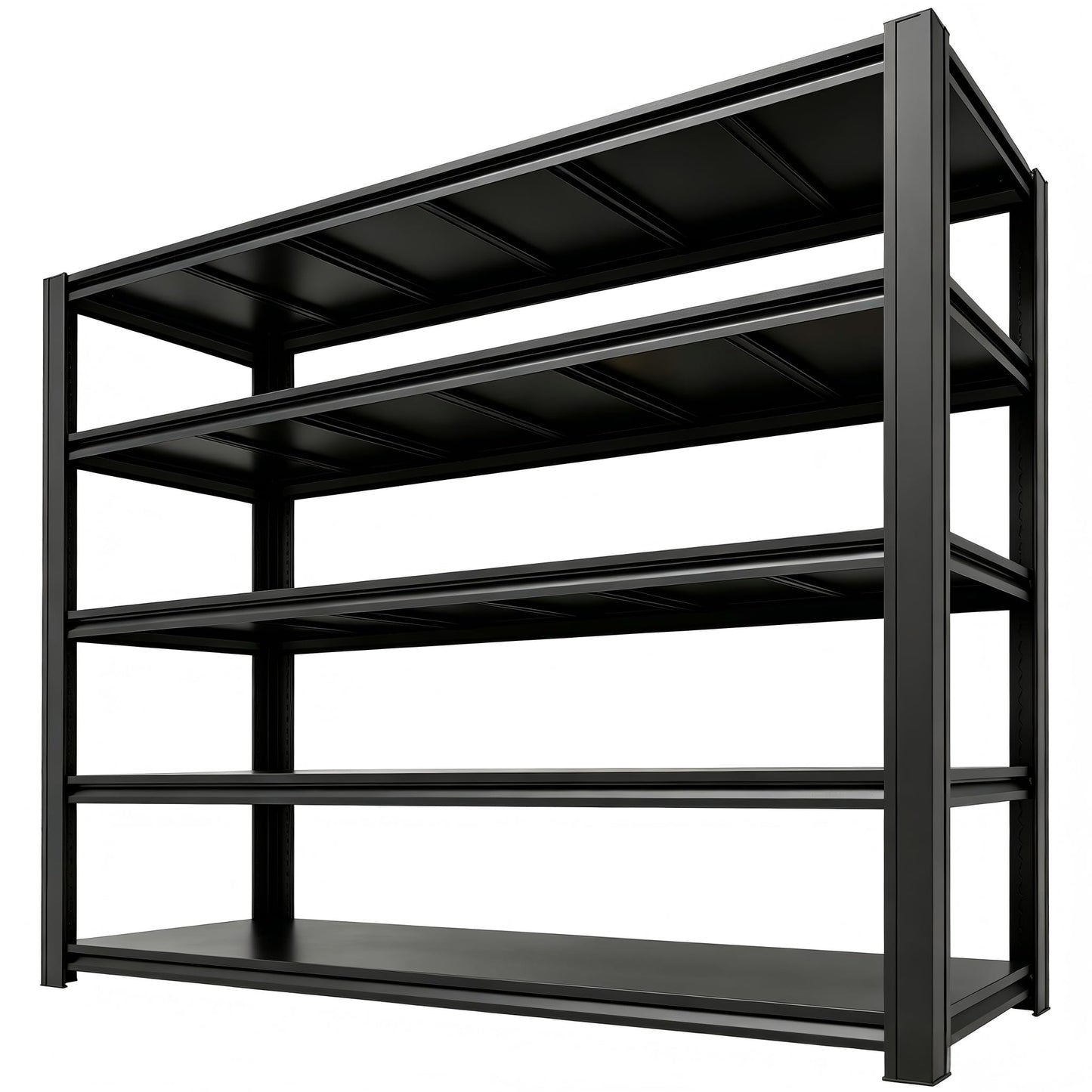 KIFDYTH 62" Wide Heavy Duty Garage Shelving Units, 3500 LBS Storage Shelves, Black Metal Garage Shelves, Large Storage Rack,Industrial Shelving for Shop,Warehouse,Basement(84" H×62W×24.05D)
