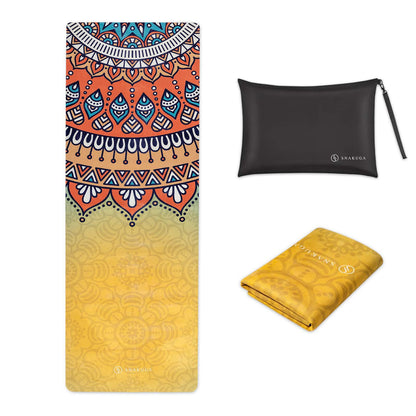 Travel Yoga Mat, Non Slip Exercise Suede Mat with Carry Bag, All-Purpose Fitness Mat with High Density Anti-Tear Surface for Women, Ideal for Pilates Workout (72'' x 24'' x 1.5mm Thick)