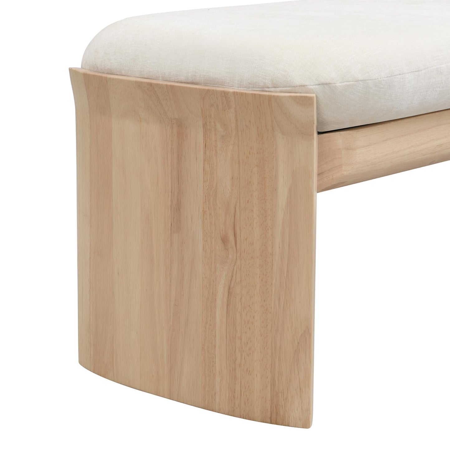 Christopher Knight Home Paxton Fabric Upholstered Ottoman Bench, Rectangular Foot Stools Ottoman, Entryway Wood Ottoman Footrest, Bedroom End of Bed Footstool,Living Room Sofa Extra Seat,Beige+Natural