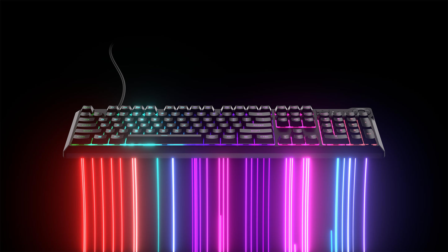 Corsair K55 CORE RGB Membrane Wired Gaming Keyboard – QWERTY US Layout – Quiet, Responsive Switches – Spill Resistance – Ten-Zone RGB – Media Keys – iCUE Compatible – PC, Mac – Black