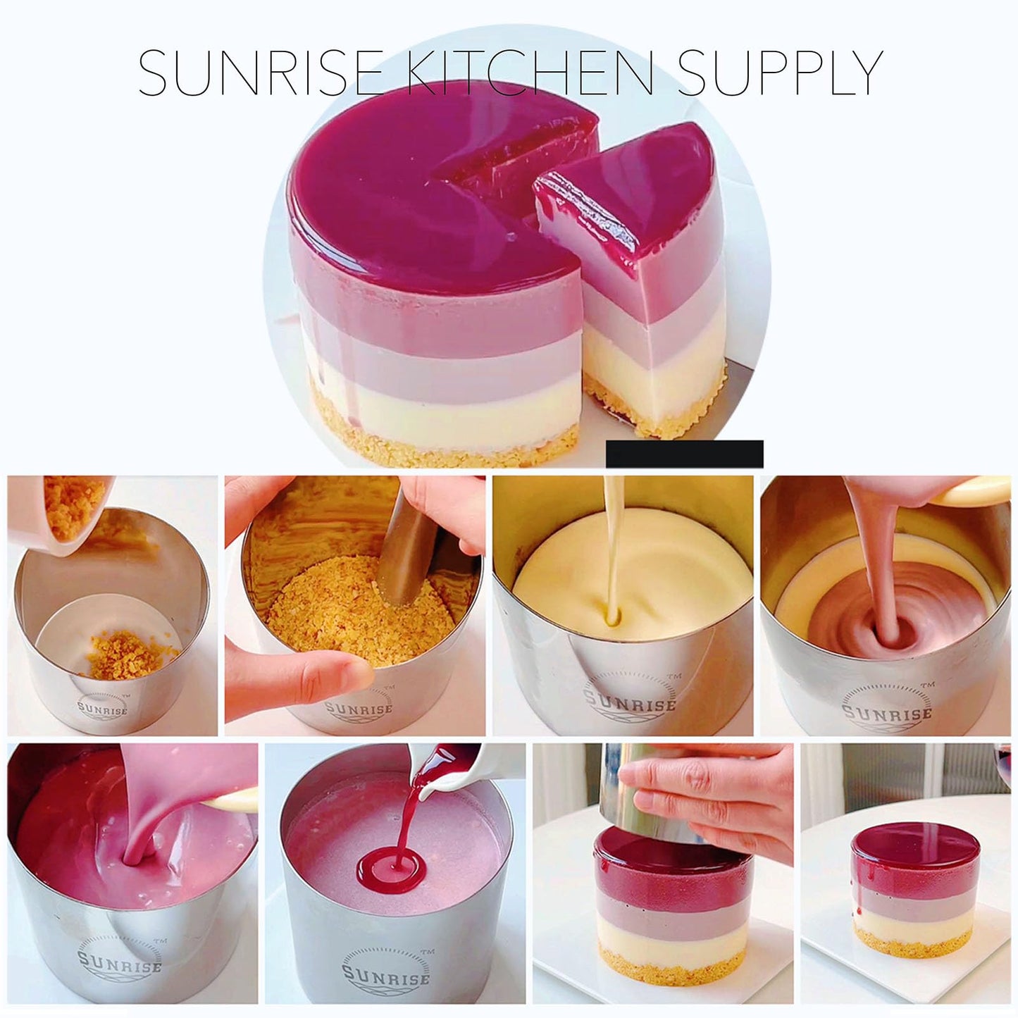 Sunrise Kitchen Supply Plating Forms Stainless Steel Ring Mold Sets 3" X 2.75" (2)