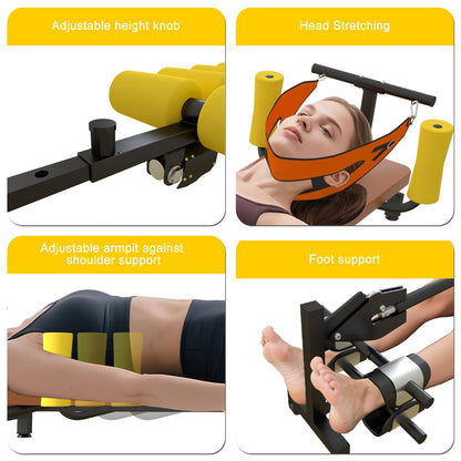 ZGGJZKV Full Body Electric Traction Bed, Home Portable Cervical & Lumbar Stretcher Decompression Table, No Inversion Traction Table for Tension Relief and Back Stretching